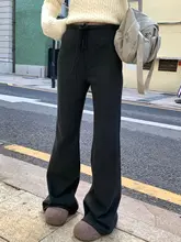 韓国風レトロカジュアルパンツ【加厚・タイトフィット・フレア】
