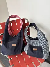 シンプルなチェック柄トートバッグ【リュック・デイリーユース・ショルダーバッグ・通勤用】