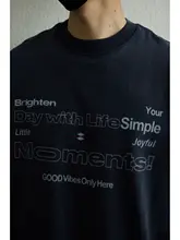アメリカンヴィンテージ風ワックス染めウォッシュド半袖Tシャツ【コットン・ユニセックス・ルーズフィット・プリントデザイン】