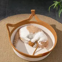 猫の巣 四季用 編み 物 ペットベッド
