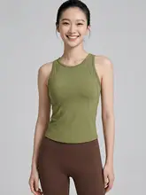 女性用 スポーツタンクトップ【胸パッド付き・フィット感・高伸縮・ランニング・ヨガ・フィットネス用】