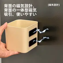 磁気式冷蔵庫用収納ボックス【穴あけ不要・側面取り付け・調味料収納に最適】