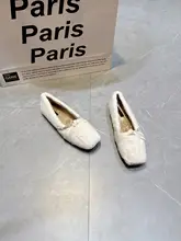 温もりのあるマリージェーンシューズ【加絨・快適なフラット・ビーズ装飾】