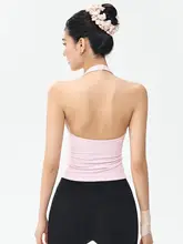 DCW 背中開きノースリーブトレーニングトップ【胸パッド付き・フィットネス・ヨガウェア】