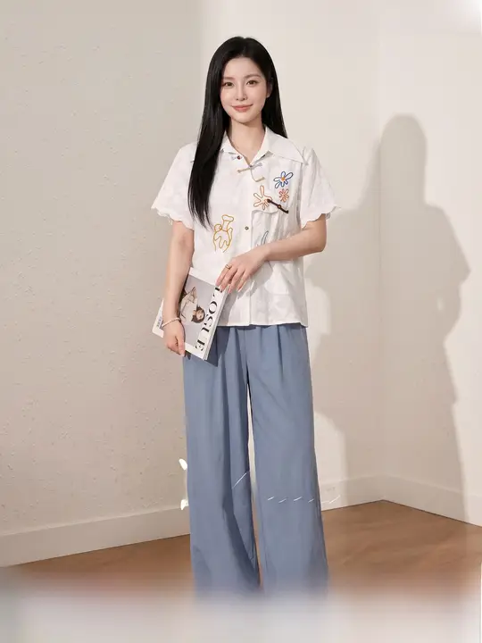シャツ ワイドパンツ レディース 2点セット カジュアル 遊び心 夏