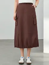 個性的な雰囲気のワークスタイル フレアスカート【大きいサイズ・夏用・タイトフィット】（セットアップ対応）