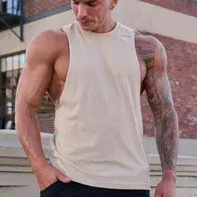 フィットネス用 男性用ノースリーブTシャツ【アメリカンスタイル・ゆったり・通気性】