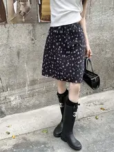 夏用フラワープリントミディスカート【ウエストゴム・ストレート・女性用・可愛いデザイン】（セットアップ対応）