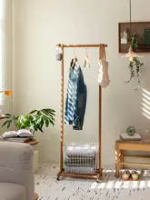 無垢材製のハンガーラック【室内用・移動可能・玄関用】