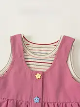 夏季のレトロで可愛い女の子用キャミソールワンピースとストライプトップス