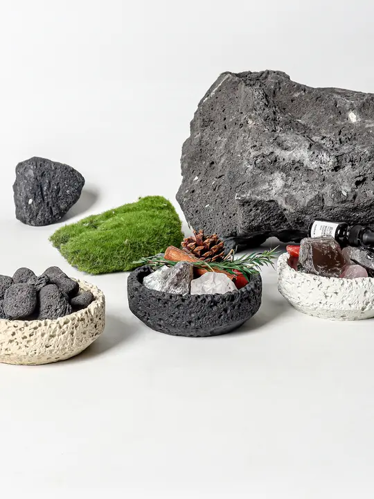 欧風デザインの火山石アロマプレート【手作り・インテリア装飾・高級感】