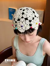 ビーニー レディース クロシェ編み 透かし編み ボヘミアン ヴィンテージ スロウチ エスニック