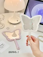 リボンデザインの携帯用化粧鏡【ポケットサイズ・学生向け・かわいい】