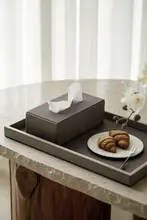 LamomeDeco 高級感あるレザー製ティッシュボックス【スクエアデザイン・ホテルや家庭用】