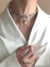 不規則な溶岩とパールのネックレス【ユニセックス・フェミニンスタイル・プチプラ】
