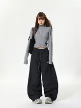 秋用全体裏起毛ワイドレッグパンツ【防風・レトロスタイル・女性用】（セットアップ対応）