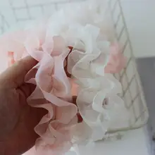 cottontime 新作 アーモンドミルク風 フリルレース付きソフトチュールスカートの袖口用素材