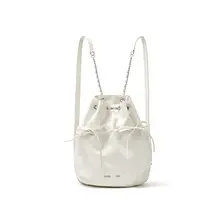 抽紐付きダブルショルダーバッグ【カジュアルデザイン・トートバッグ】