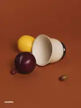 SUOMU デザイン レトロフランス陶器ティーカップ【ハンドドリップ用・主人用】