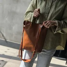 革製トートバッグ【シンプル・手提げ・ショルダー兼用・バケツ型】