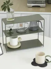 グリーン中世コーヒーコーナー カップ 棚