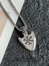 北欧風バイキングの護符デザイン タイタンスチールペンダント【パンクスタイル・シールドネックレス】