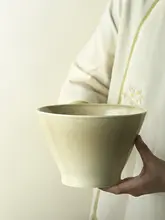 陶器の斗笠ボウル 家庭用 高脚ラーメンボウル 創造的 サラダボウル フルーツボウル 食器 美しい