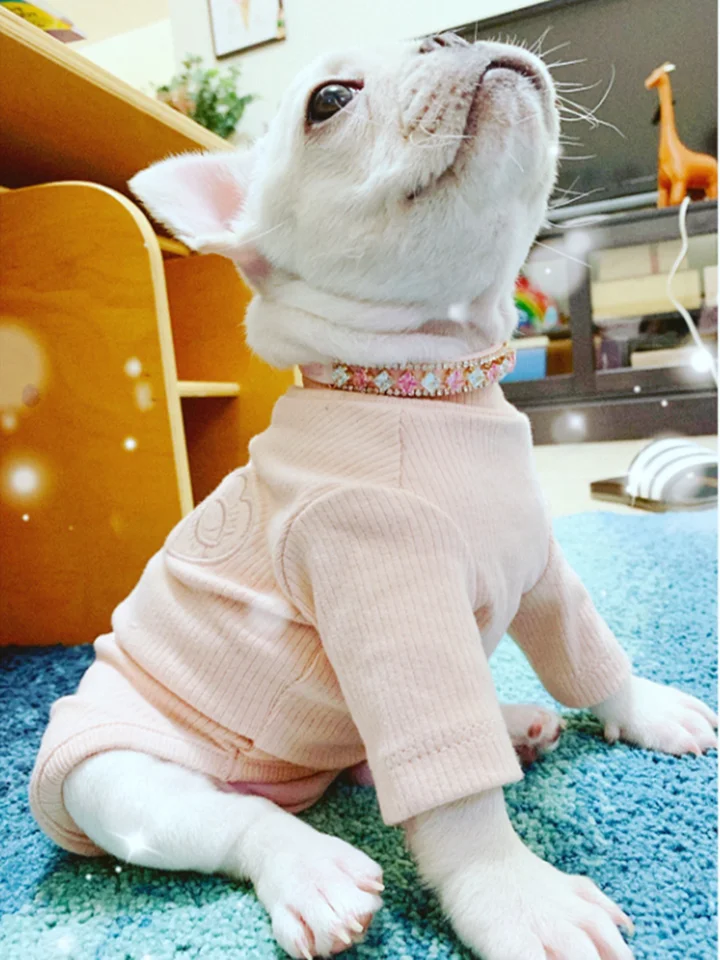 ペット用首輪ネックレス【犬猫用・パール・クリスタル装飾・ピンク・ホワイト】