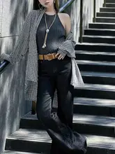 レトロチェック柄長袖カジュアルシャツ【襟付き・秋冬用】