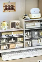 学生向け デスクトップ抽屉式収納ボックス【文房具・メモスタンド・収納力アップ】