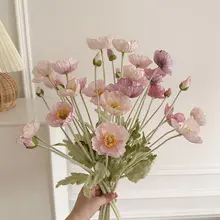 アイスランドポピーの造花【高品質・シングルブーケ・リビング装飾用】
