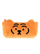 かわいい毛糸の虎デザイン文房具用ペンポーチ【ファスナータイプ・収納袋・プラッシュ素材】