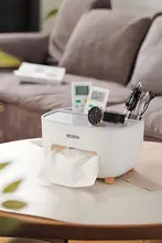 おしゃれな多機能ティッシュボックス【リビング・寝室用・リモコン収納付き】