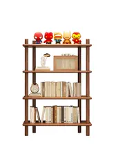 シンプルモダンな全実木製書棚【リビング・書斎用・収納ラック】