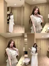 女性用フリルレースキャミソール【夏用・ハイウエスト・ワイドパンツ・カジュアル】（セットアップ対応）