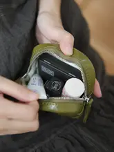 真皮風の可愛いミニ手持ちポーチ【硬貨・化粧品・鍵用】
