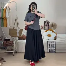 フィット！ウエストゴムのワイドレッグスカートパンツ【夏用・大きいサイズ・カジュアル】（セットアップ対応）