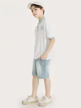 チェック柄デザインの子供用ポロシャツ【学院風・夏用・半袖】（セットアップ対応）