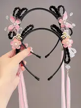 子供用漢服ヘアアクセサリー【国風・蝶の流れる房・おしゃれな髪飾り】