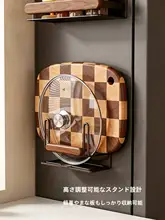 磁気吸着式キッチン鍋蓋ラック【穴あけ不要・壁掛け・冷蔵庫外側用】