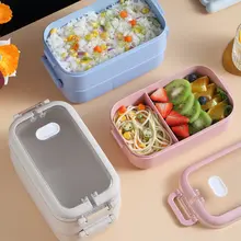 日本製 2段式弁当箱【電子レンジ対応・仕切り付き・持ち運び便利】