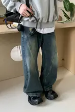 春に最適！グラデーションデザインのデニムパンツ【ストレートシルエット・韓国風】