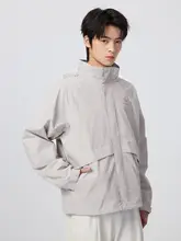 Camel 男性用薄手ジャケット【防水・防風・通気性・フード付き・アウトドア用・黒】