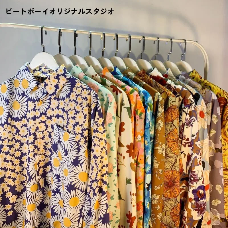 ユニセックス長袖花柄シャツ：港風カジュアルデザインが秋の日常に合う理由