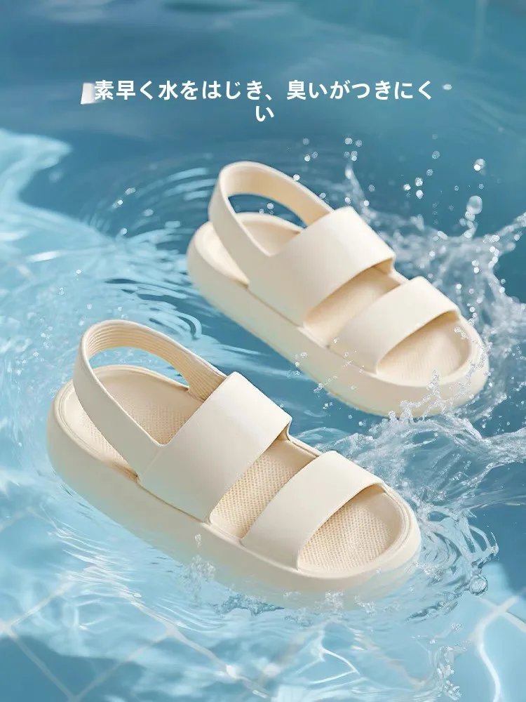 夏用外履きサンダル：厚底・防滑防水で長時間歩きやすい設計