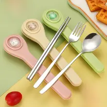 304ステンレス製 お弁当用箸とスプーンセット【携帯用・おひとり様・収納ケース付き】