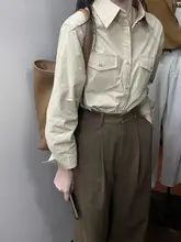 秋にぴったりなフィット長袖シャツ【無地・ダブルポケット・コットン】