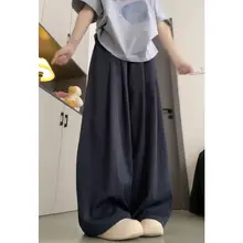 春夏に最適！高腰のワイドレッグパンツ【スリムフィット・クロスボトムデザイン・小柄向け】