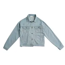 学生用シンプルデザインデニムジャケット【秋冬用・レトロスタイル】