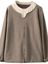 秋冬用 大きいサイズの長袖Tシャツ【裾隠しデザイン・女性用・インナーとして最適】（セットアップ対応）